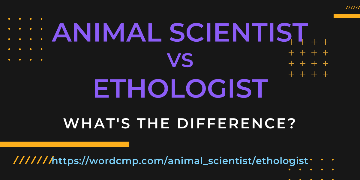 Difference between animal scientist and ethologist