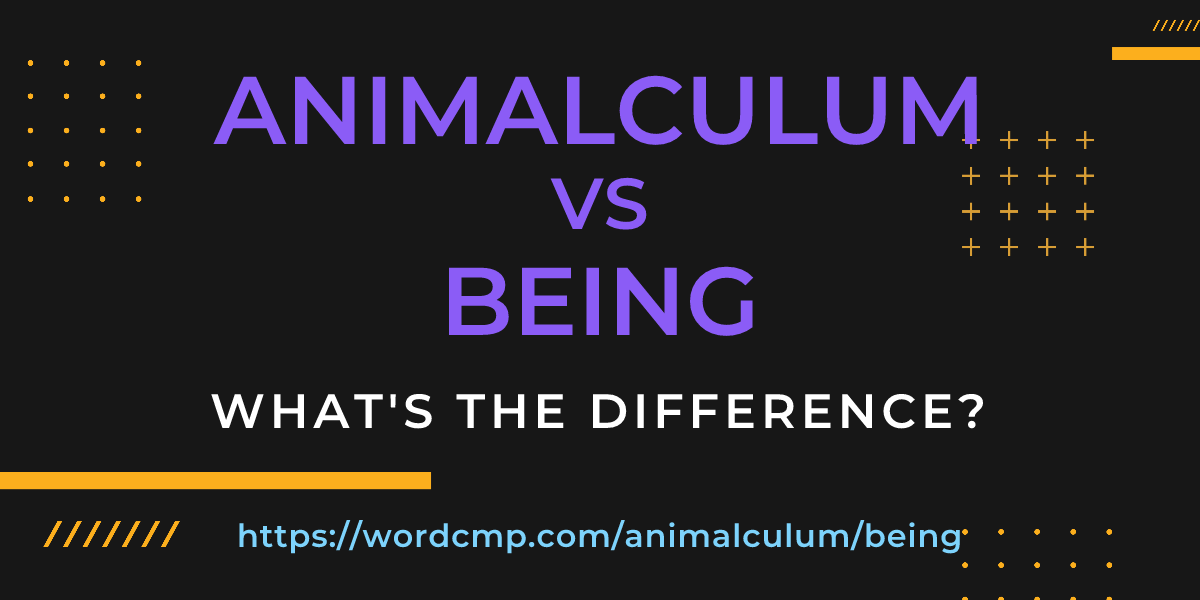 Difference between animalculum and being