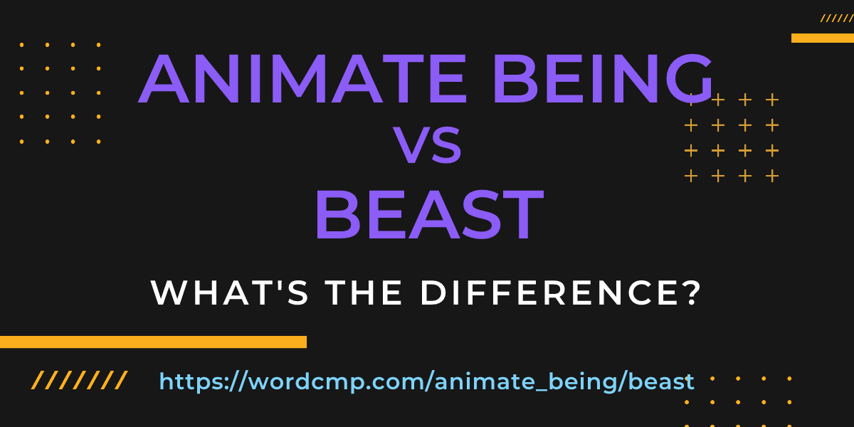 Difference between animate being and beast
