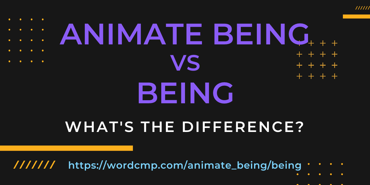 Difference between animate being and being