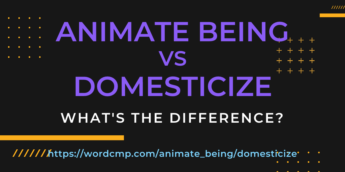 Difference between animate being and domesticize