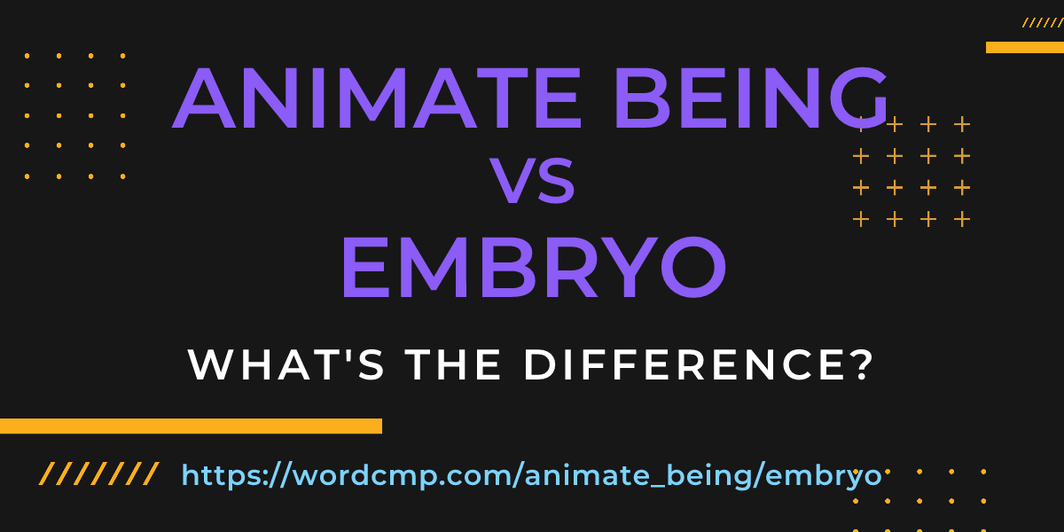 Difference between animate being and embryo