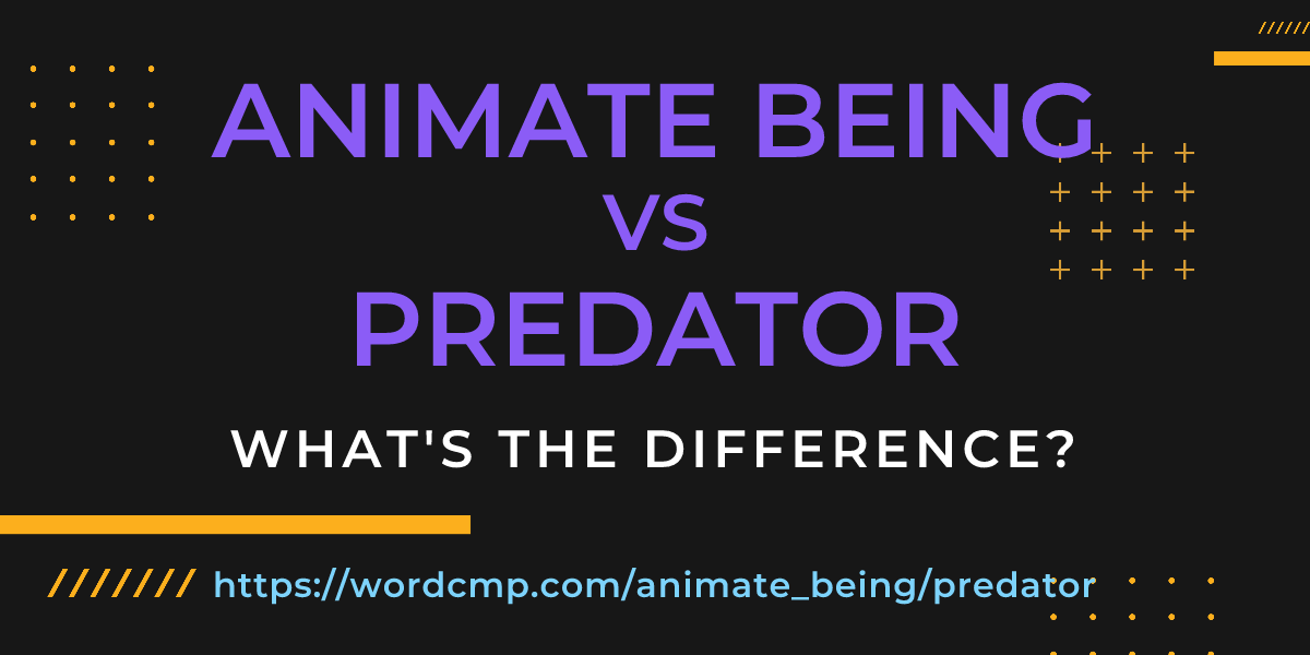 Difference between animate being and predator