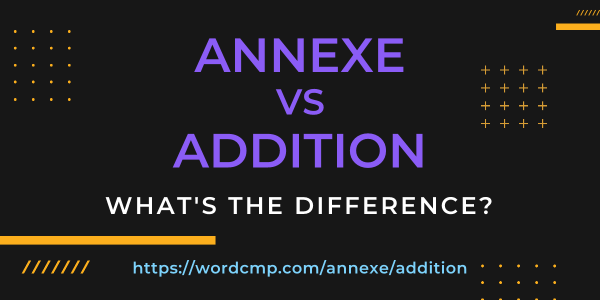 Difference between annexe and addition