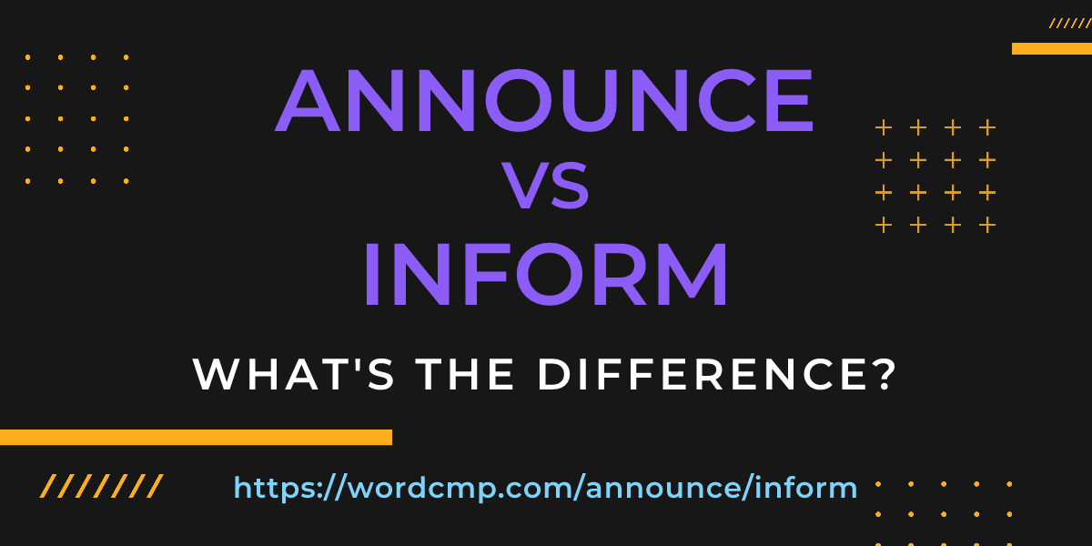 Difference between announce and inform