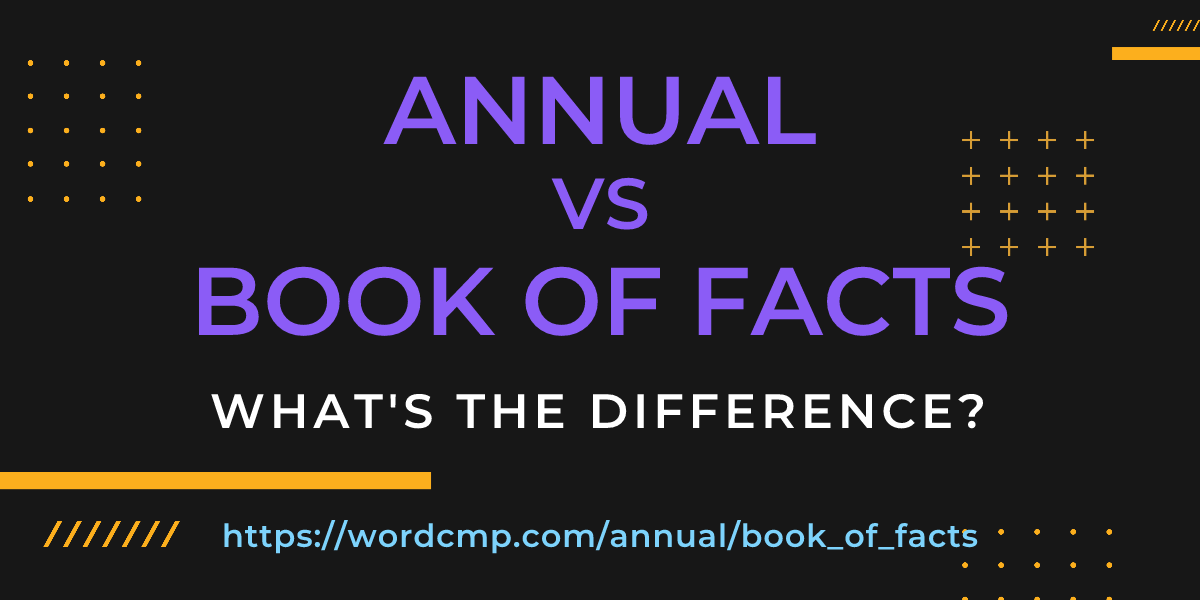 Difference between annual and book of facts