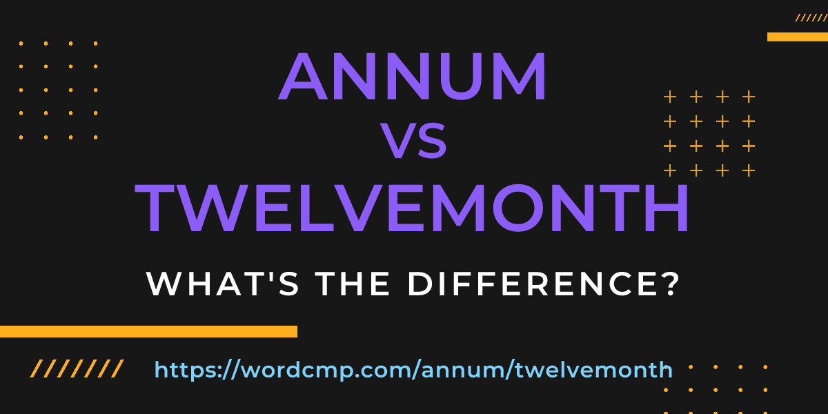 Difference between annum and twelvemonth