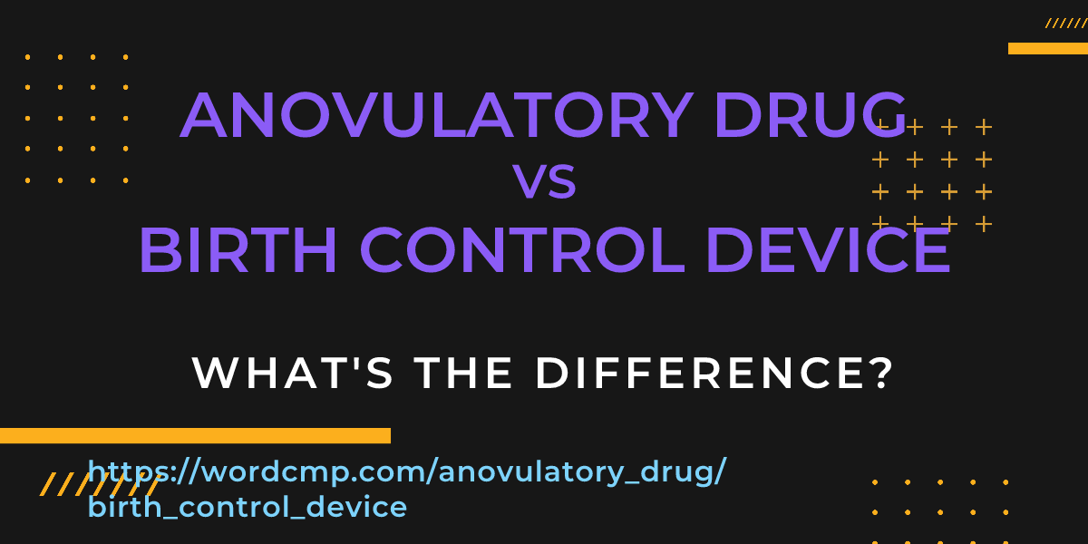 Difference between anovulatory drug and birth control device