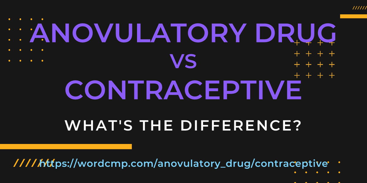 Difference between anovulatory drug and contraceptive