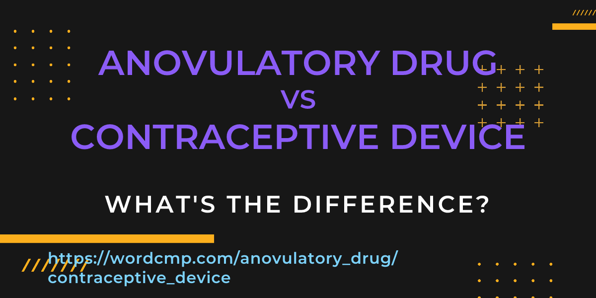 Difference between anovulatory drug and contraceptive device