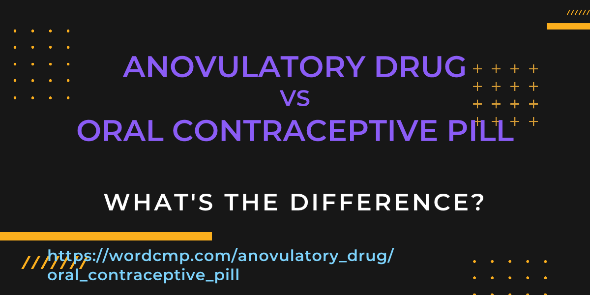 Difference between anovulatory drug and oral contraceptive pill