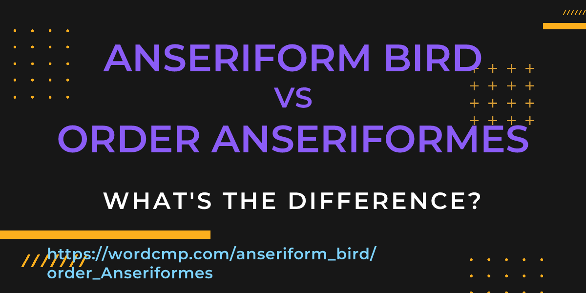 Difference between anseriform bird and order Anseriformes