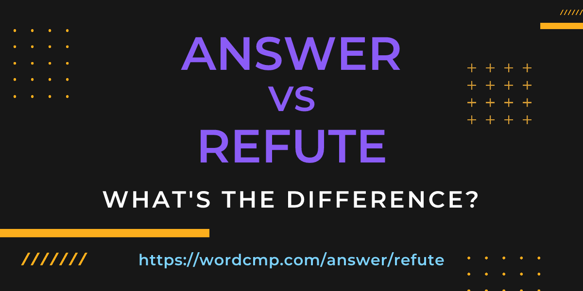 Difference between answer and refute