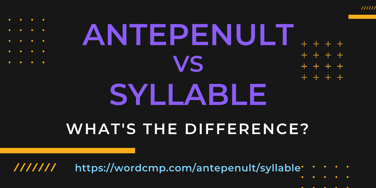 Difference between antepenult and syllable