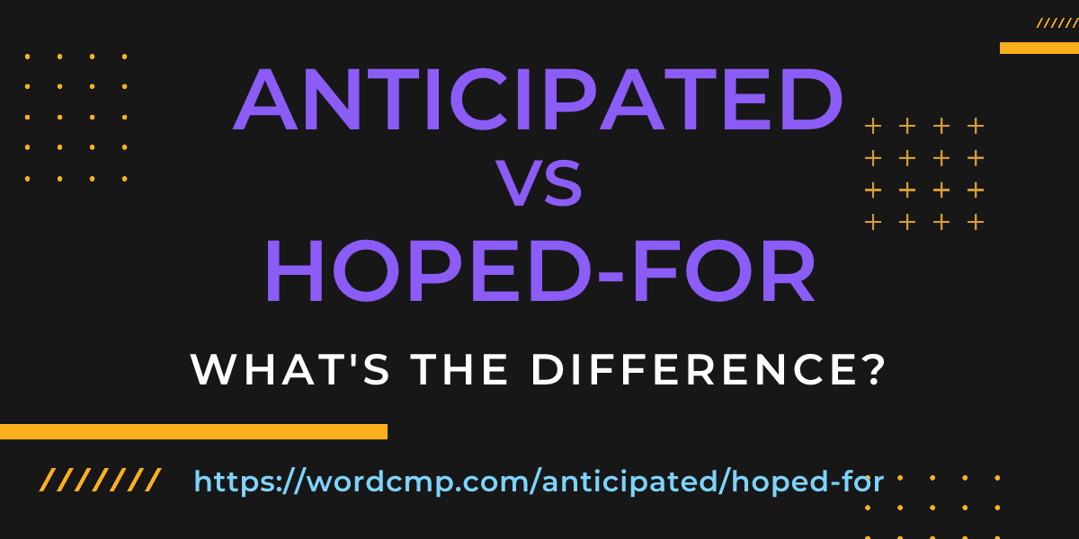 Difference between anticipated and hoped-for