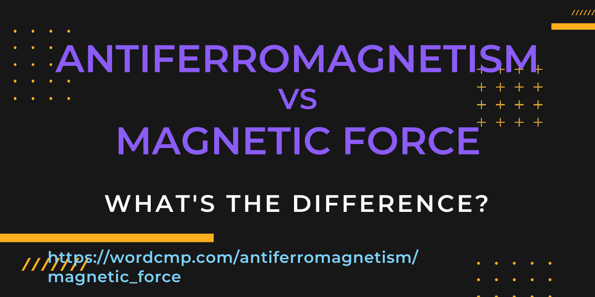 Difference between antiferromagnetism and magnetic force