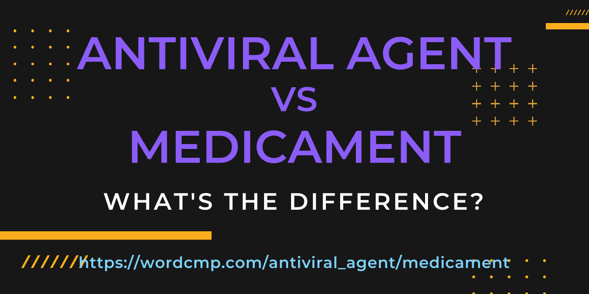 Difference between antiviral agent and medicament