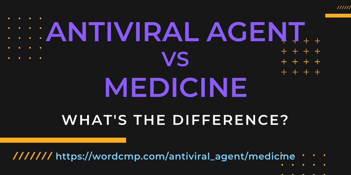Difference between antiviral agent and medicine