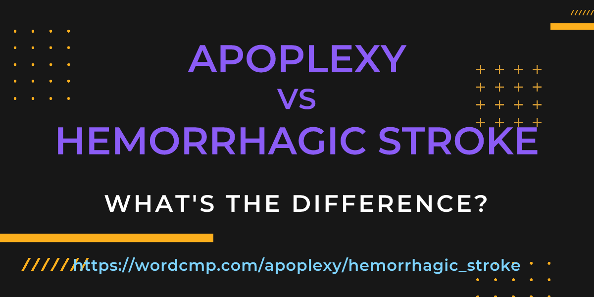 Difference between apoplexy and hemorrhagic stroke