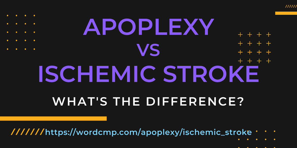 Difference between apoplexy and ischemic stroke