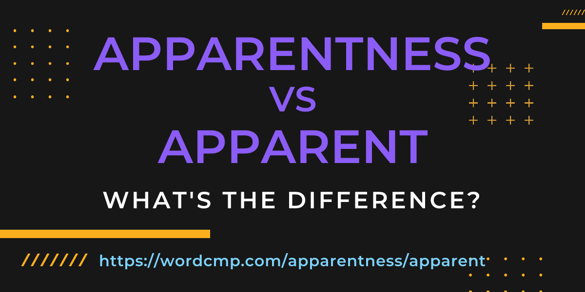 Difference between apparentness and apparent