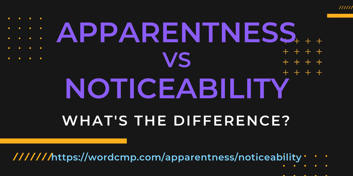 Difference between apparentness and noticeability