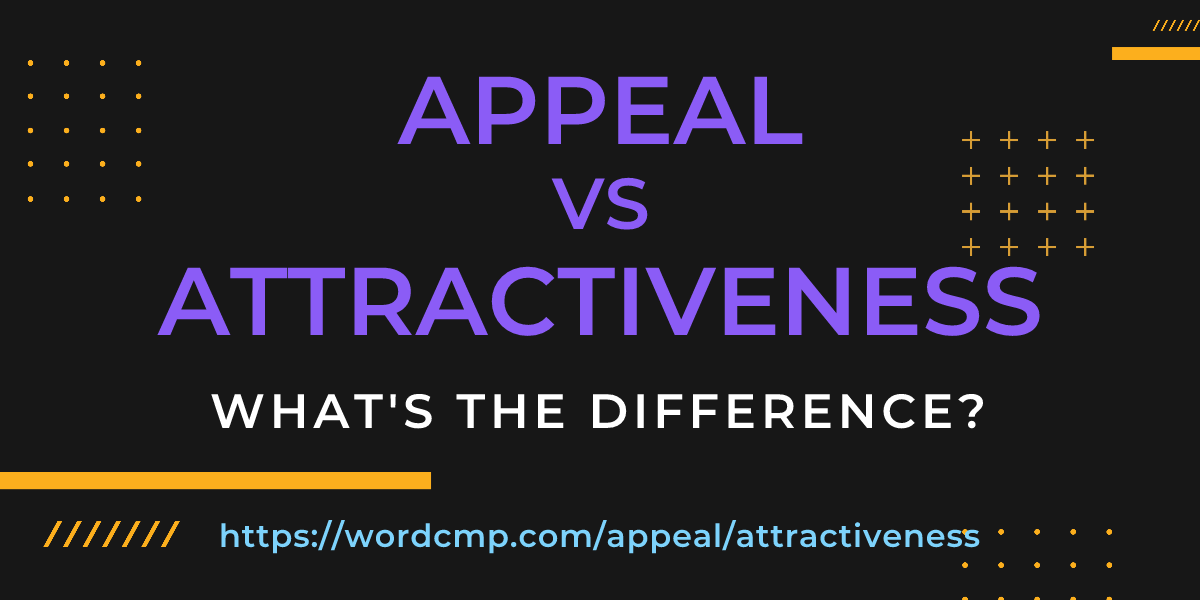 Difference between appeal and attractiveness