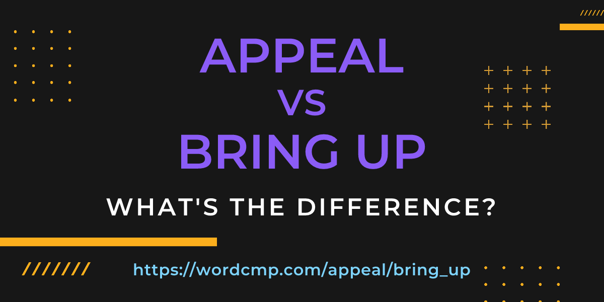 Difference between appeal and bring up