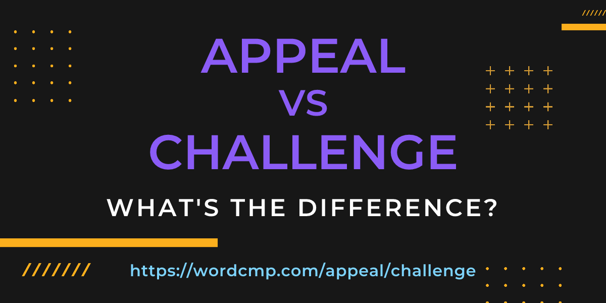 Difference between appeal and challenge