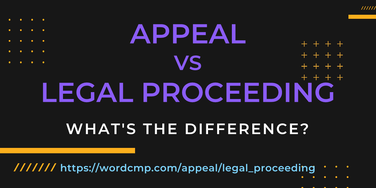 Difference between appeal and legal proceeding