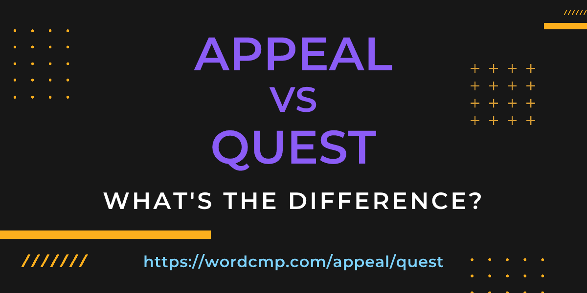 Difference between appeal and quest