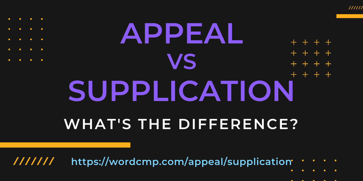 Difference between appeal and supplication