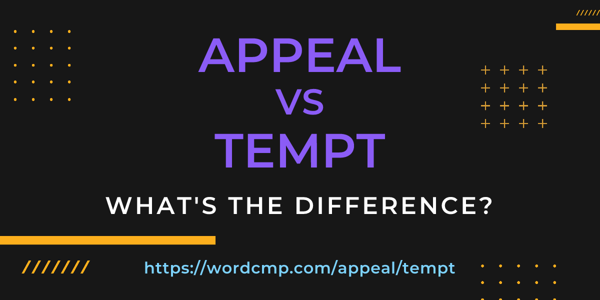 Difference between appeal and tempt