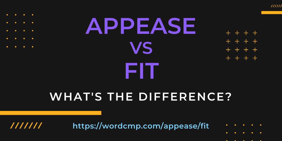 Difference between appease and fit