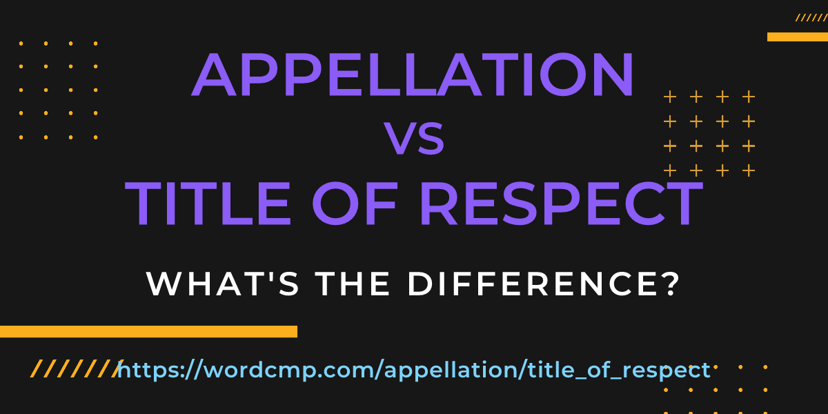 Difference between appellation and title of respect