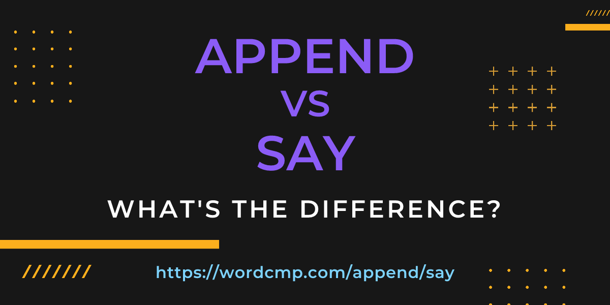 Difference between append and say
