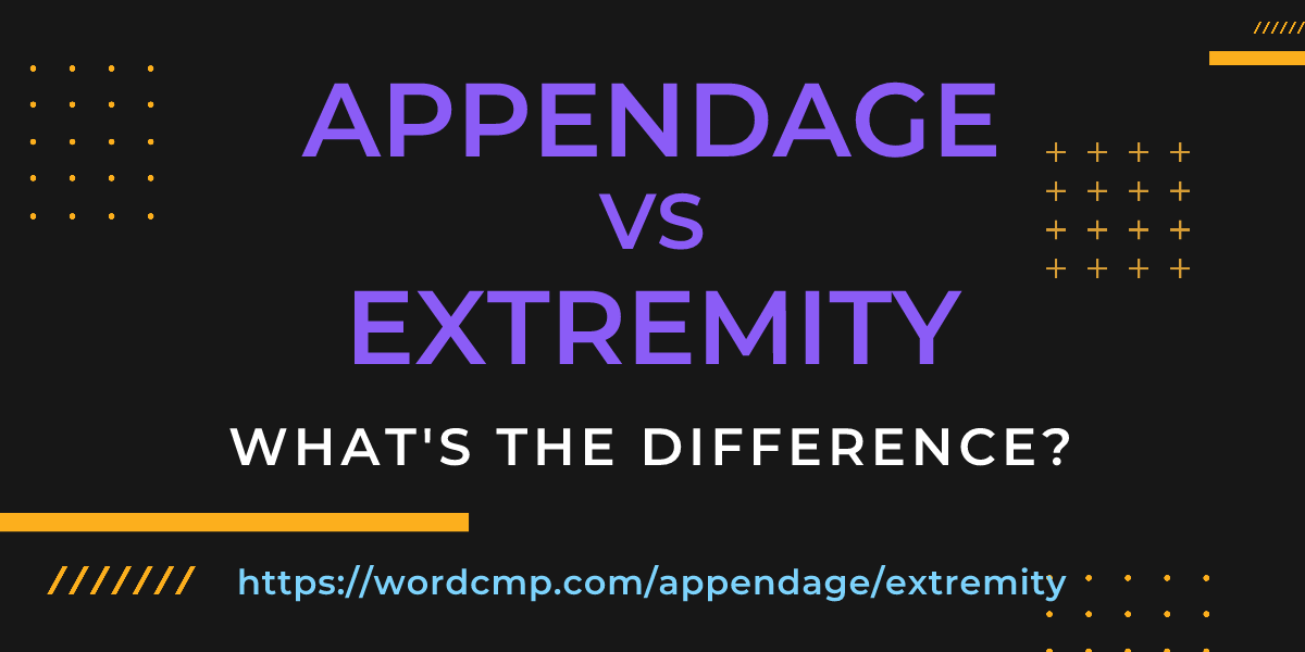 Difference between appendage and extremity