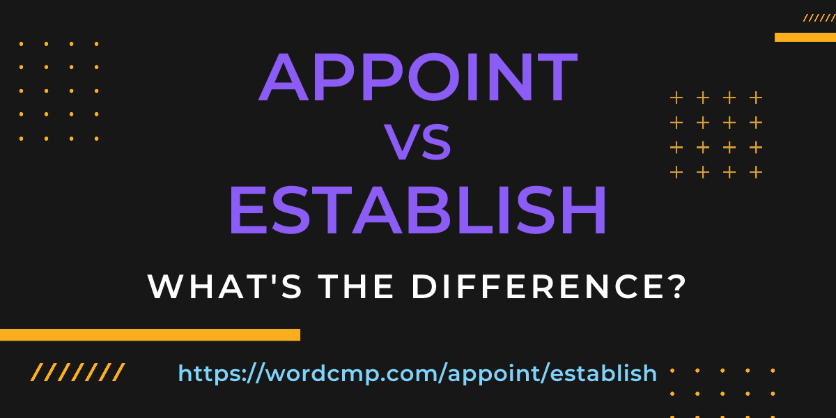 Difference between appoint and establish