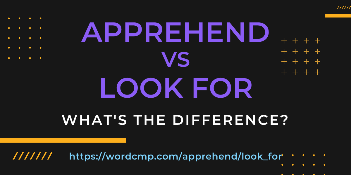 Difference between apprehend and look for