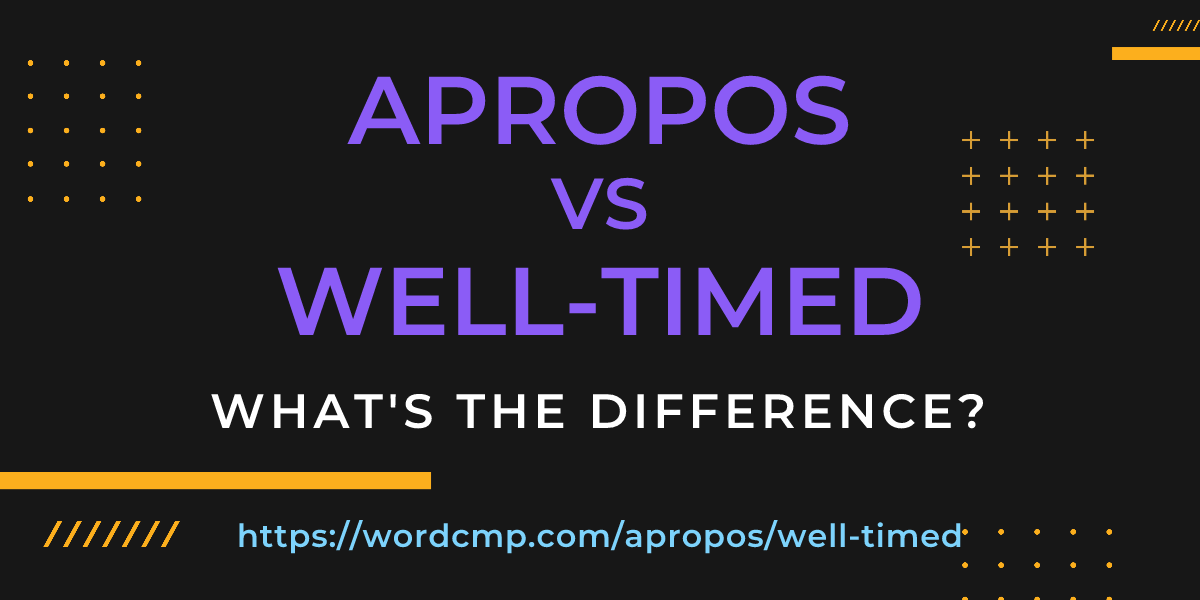 Difference between apropos and well-timed