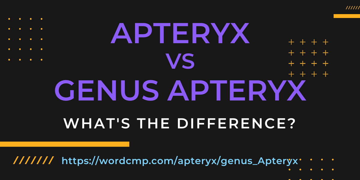 Difference between apteryx and genus Apteryx