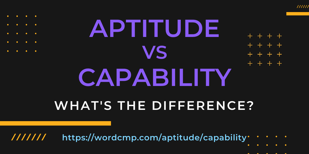 Difference between aptitude and capability