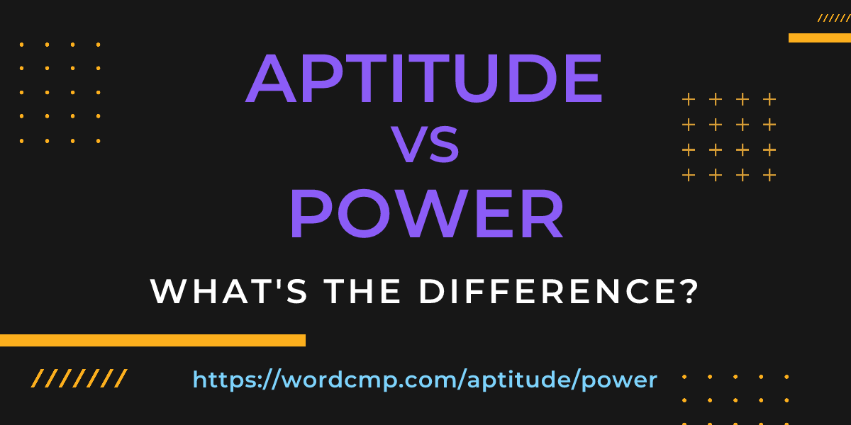 Difference between aptitude and power