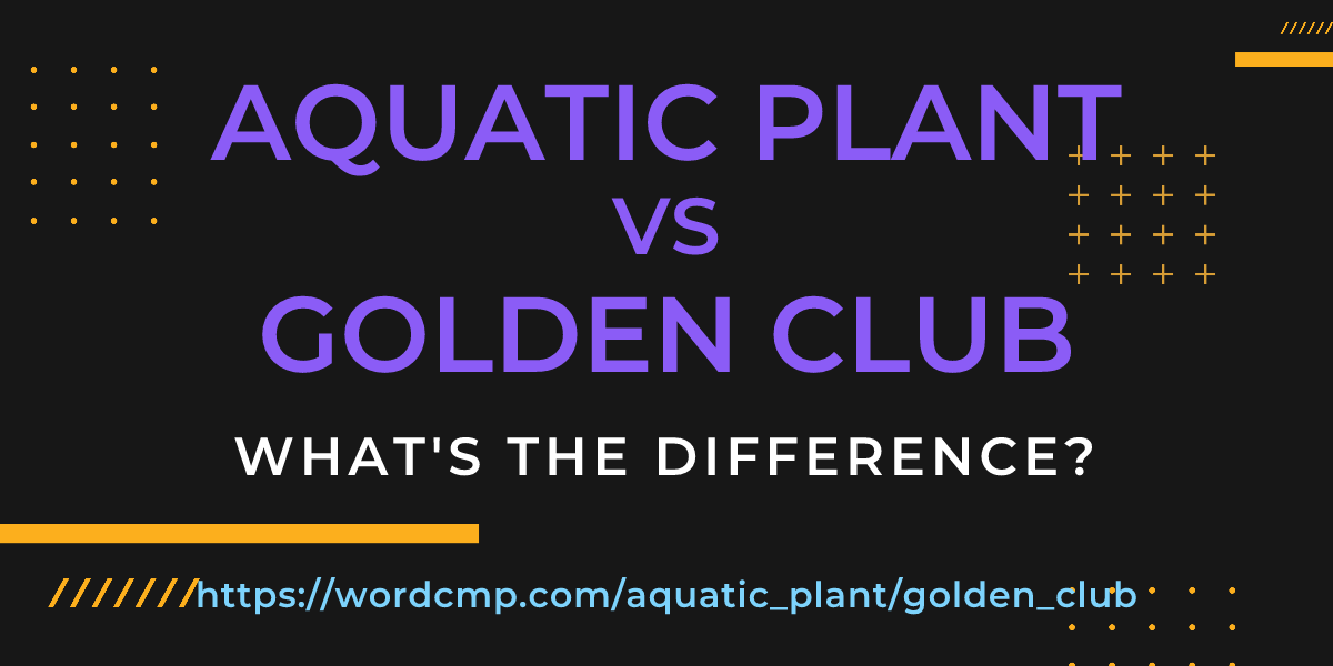 Difference between aquatic plant and golden club