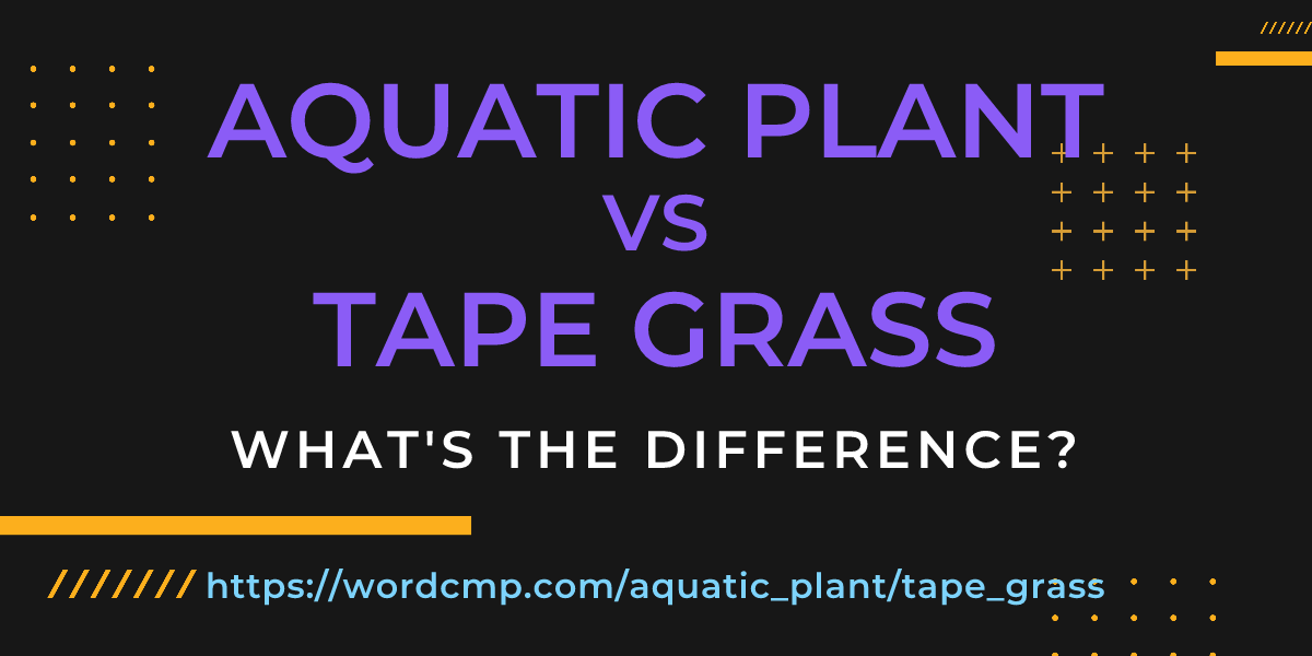 Difference between aquatic plant and tape grass