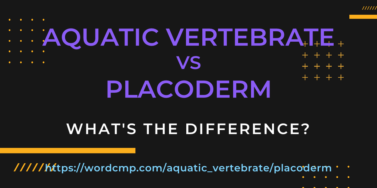 Difference between aquatic vertebrate and placoderm