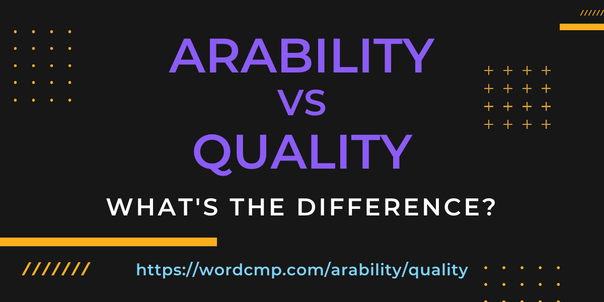 Difference between arability and quality