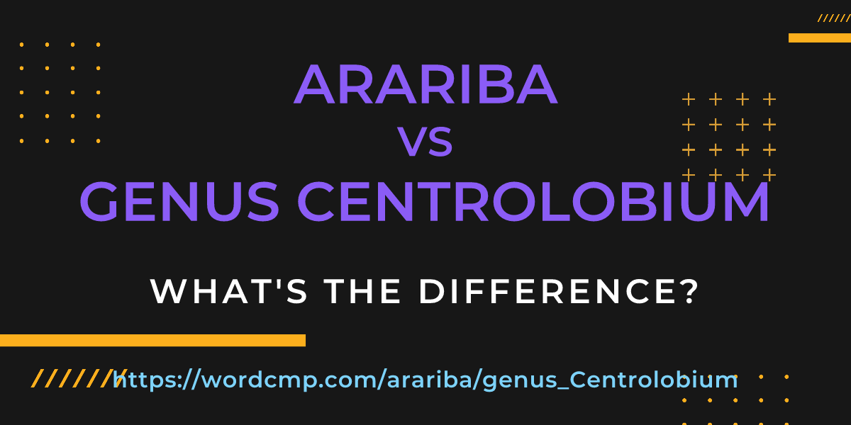 Difference between arariba and genus Centrolobium