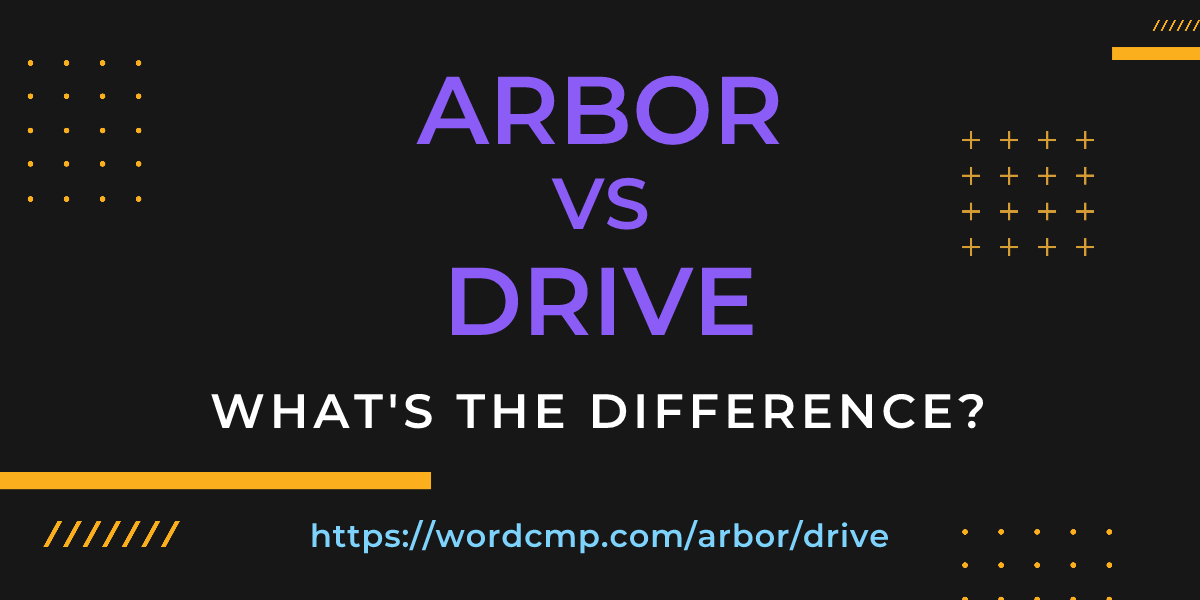 Difference between arbor and drive