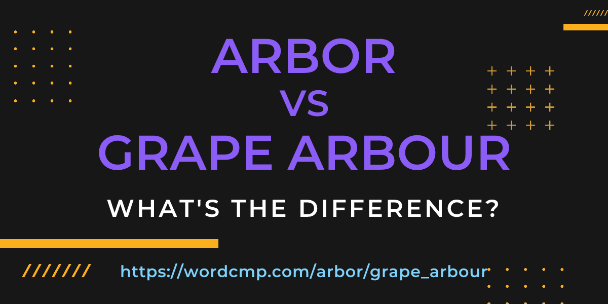 Difference between arbor and grape arbour